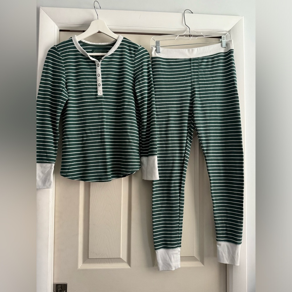 Striped Green and White Women’s Pajamas
